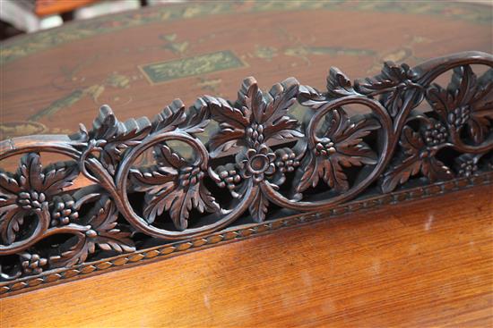 A 19th century Anglo-Indian padouk wood side table, W.4ft 4in. D.2ft H.3ft 2in.